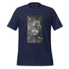 Front Ghost Navy: FUTURISTIC CAT WOMAN Premium Crew Neck T-Shirt in Navy (Front Ghost View)