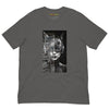 Asphalt Front View of FUTURISTIC CAT WOMAN Premium Crew Neck T-Shirt