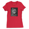 FUTURISTIC CAT WOMEN 2050 Premium Tee in Red - Rarileto - Front View