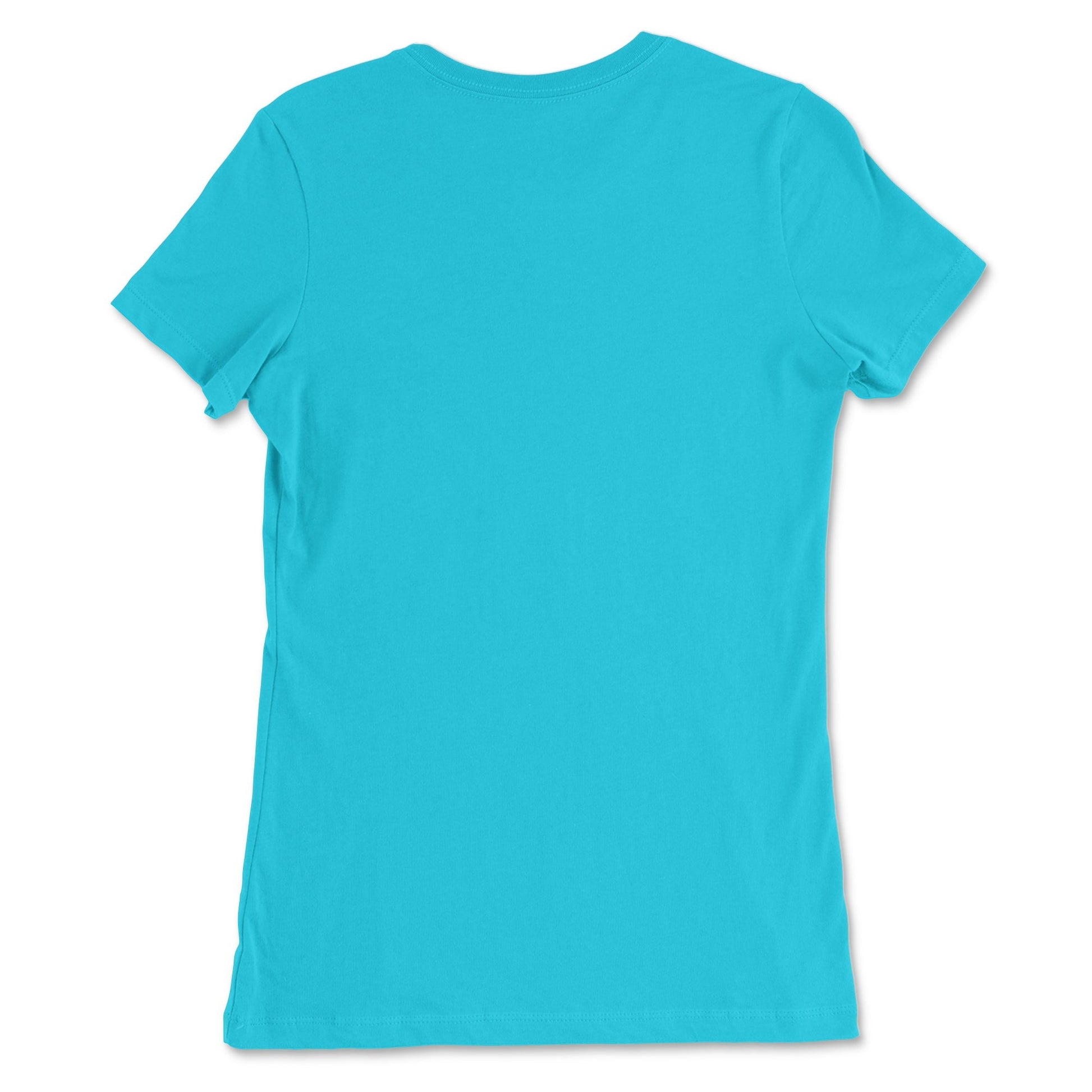 FUTURISTIC CAT WOMEN 2050 Premium Tee in Turquoise - Rarileto - Back View