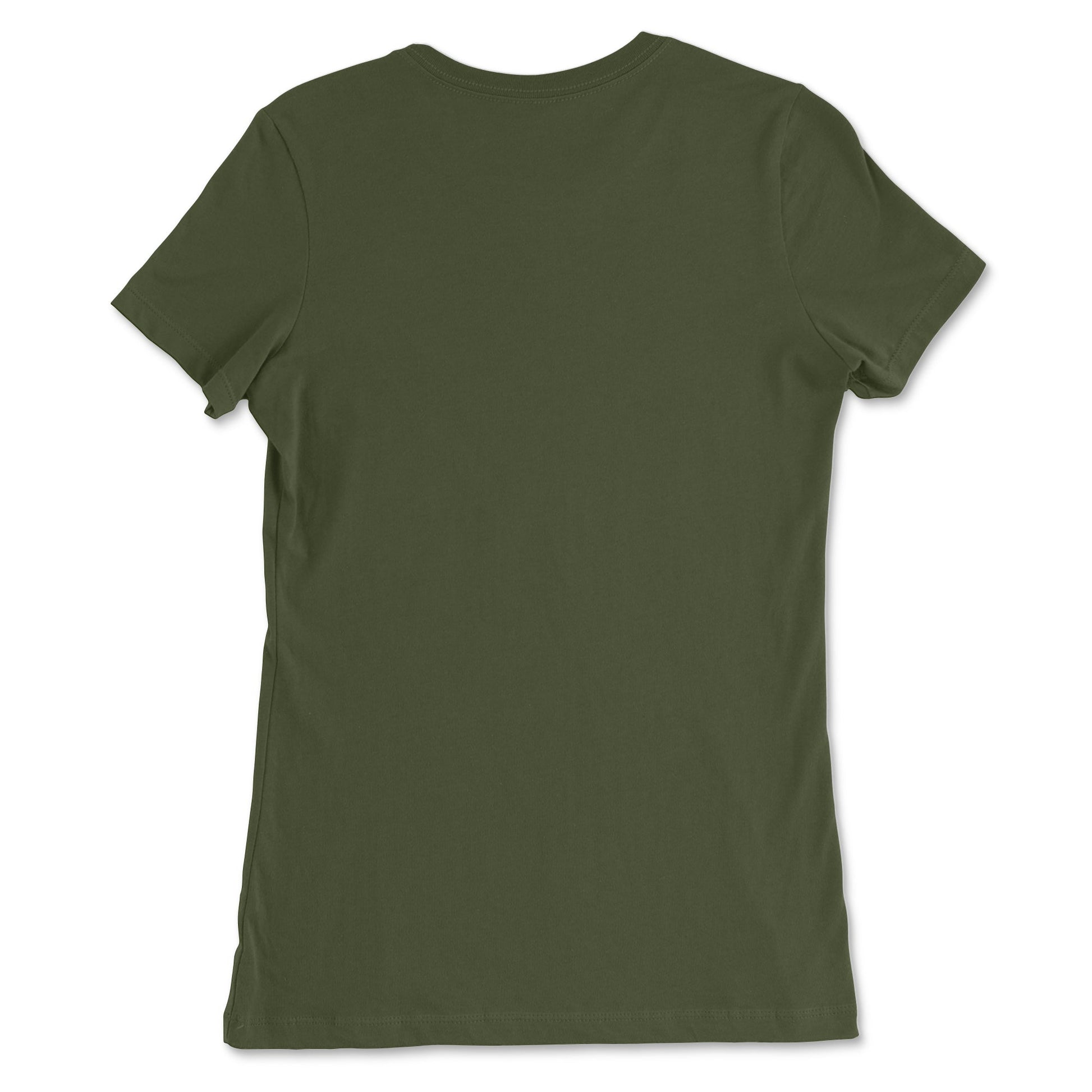 FUTURISTIC CAT WOMEN 2050 Premium Tee in Olive - Rarileto - Back View