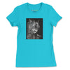 FUTURISTIC CAT WOMEN 2050 Premium Tee in Turquoise - Rarileto - Front View