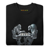 Folded Front: FUTURISTIC MONKEY CHESS Sweatshirt in Black - Folded Front View