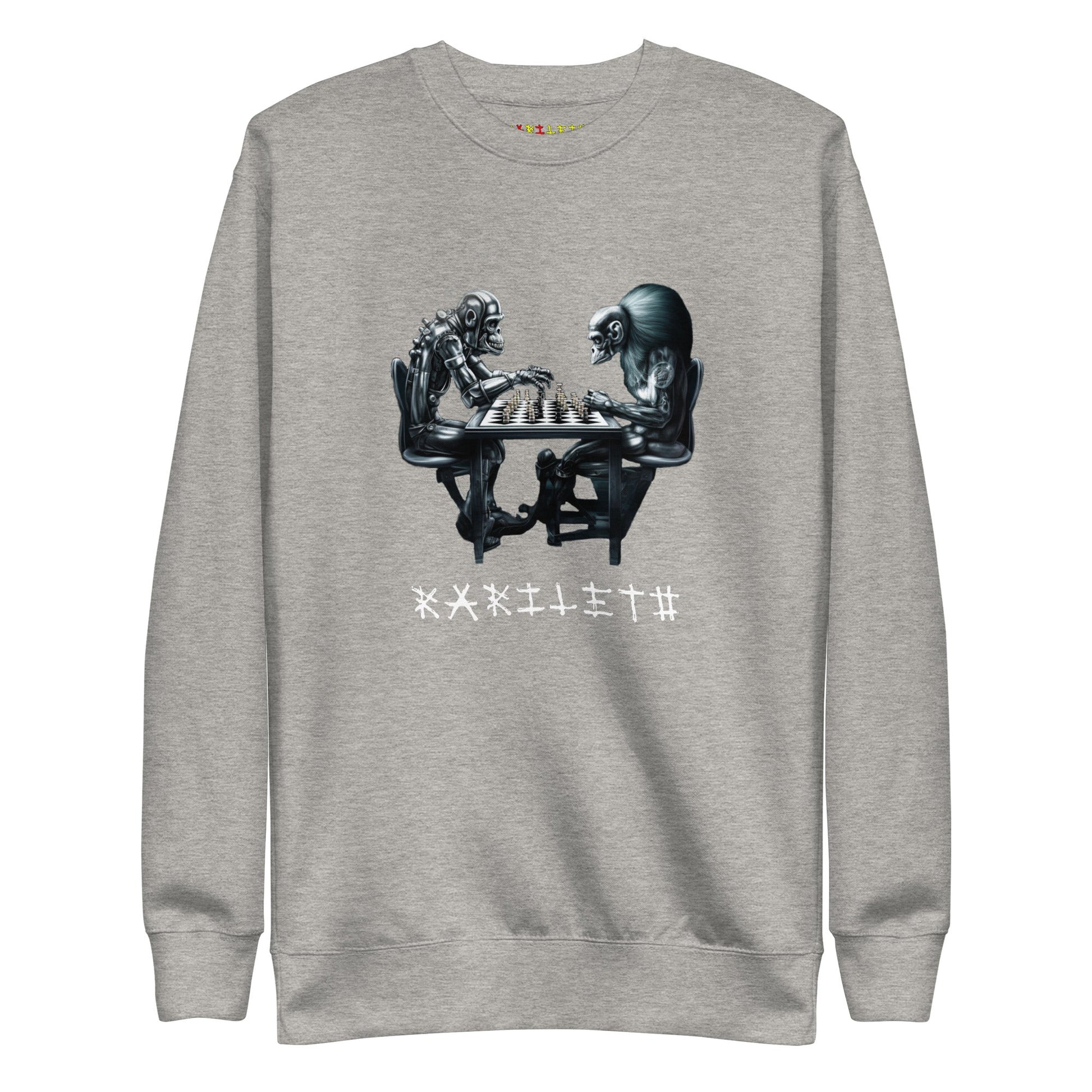 Front: FUTURISTIC MONKEY CHESS Sweatshirt in Gray