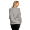 Female Model Back: FUTURISTIC MONKEY CHESS Sweatshirt in Gray on Female Model