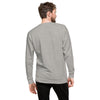 Male Model Back: FUTURISTIC MONKEY CHESS Sweatshirt in Gray on Male Model