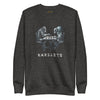 Front: FUTURISTIC MONKEY CHESS Sweatshirt in Charcoal Heather