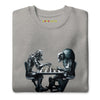 Folded Front: FUTURISTIC MONKEY CHESS Sweatshirt in Gray - Folded Front View