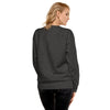 Female Model Back: FUTURISTIC MONKEY CHESS Sweatshirt in Charcoal Heather on Female Model