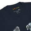 Neck Front: FUTURISTIC MONKEY CHESS Sweatshirt in Navy - Neck Front View