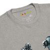 Neck Front: FUTURISTIC MONKEY CHESS Sweatshirt in Gray - Neck Front View