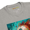 Neck Front: FUTURISTIC ROBOT BIRD Sweatshirt in Gray - Neck Front View