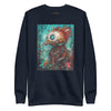 Front: FUTURISTIC ROBOT BIRD Sweatshirt in Navy