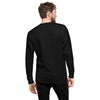 Male Model Back: FUTURISTIC ROBOT BIRD Sweatshirt in Black on Male Model