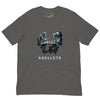 Front Asphalt: FUTURISTIC ROBOT MONKEY CHESS PLAYERS Premium Crewneck T-Shirt in Asphalt