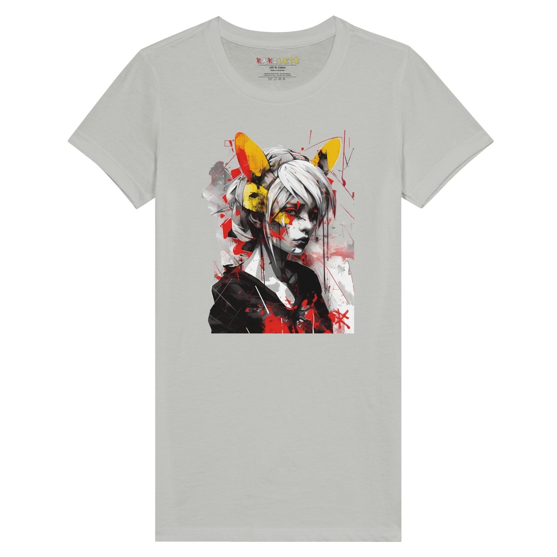 GIRL WITH CAT EARS Premium Tee - Rarileto t shirts - Silver - S