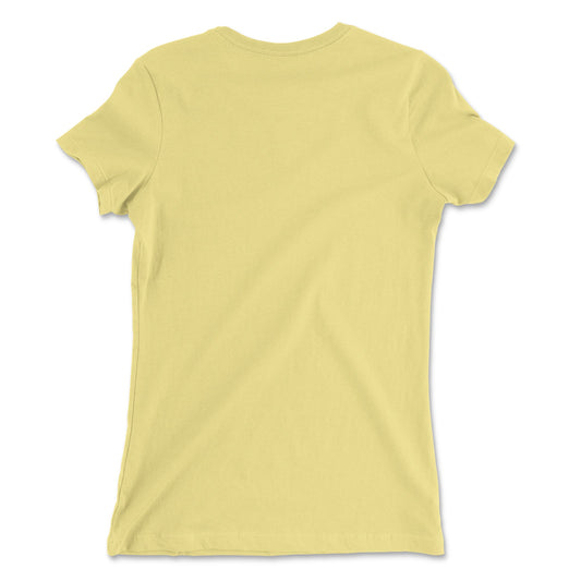 Back Yellow: FELINA Premium Tee in Yellow - Back View

