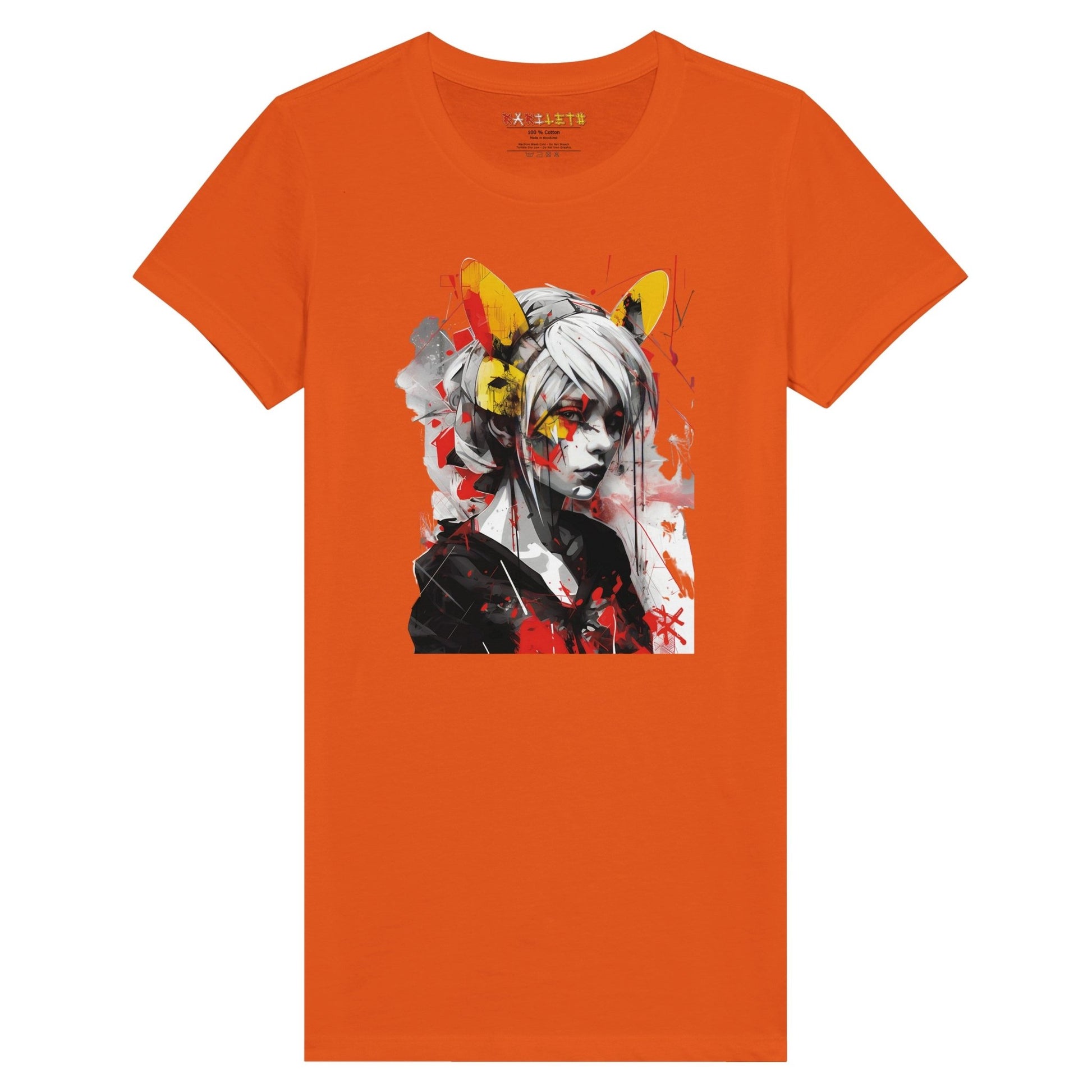 GIRL WITH CAT EARS Premium Tee - Rarileto t shirts - Orange - S