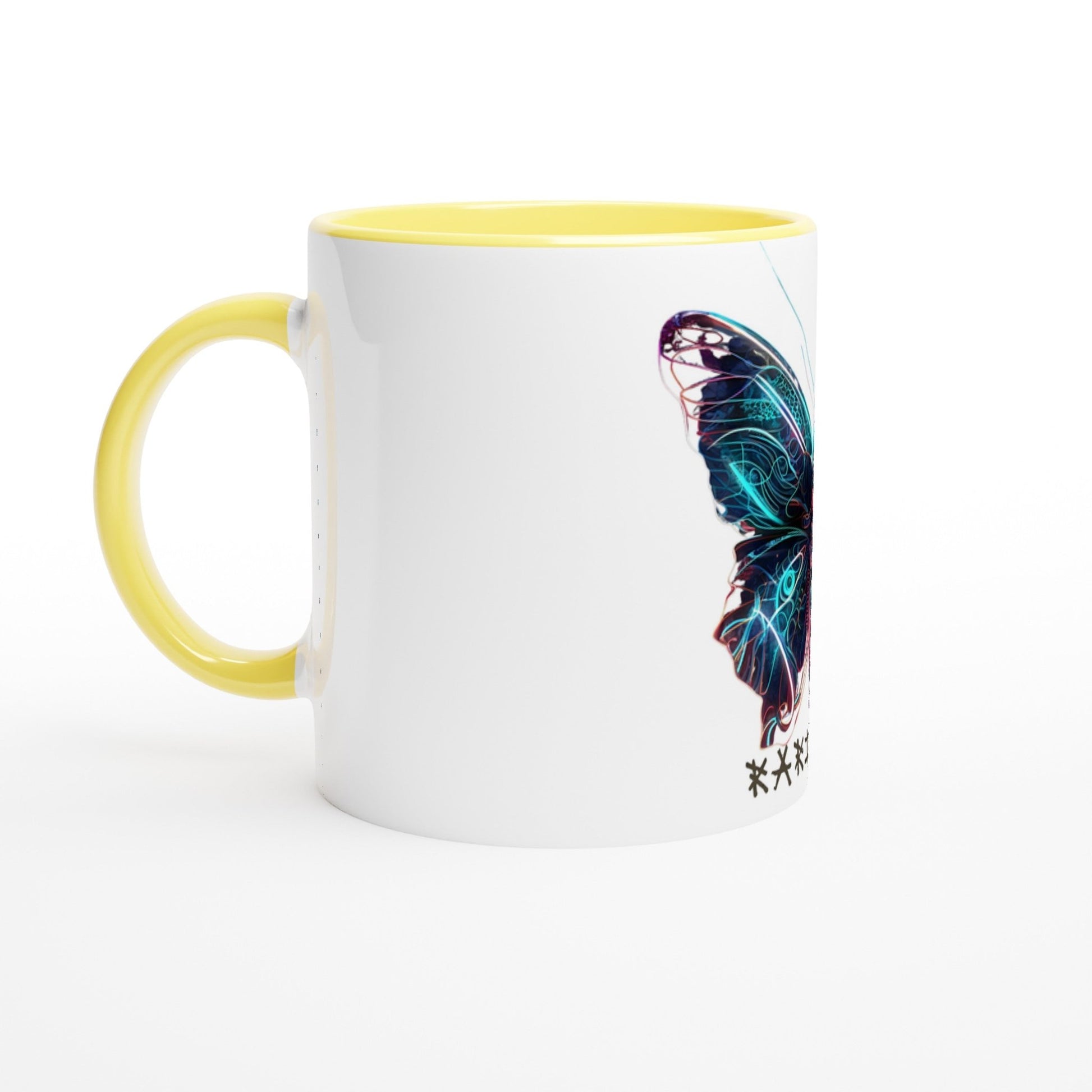 GLOWING BUTTERFLY Mug with Color Inside - Rarileto