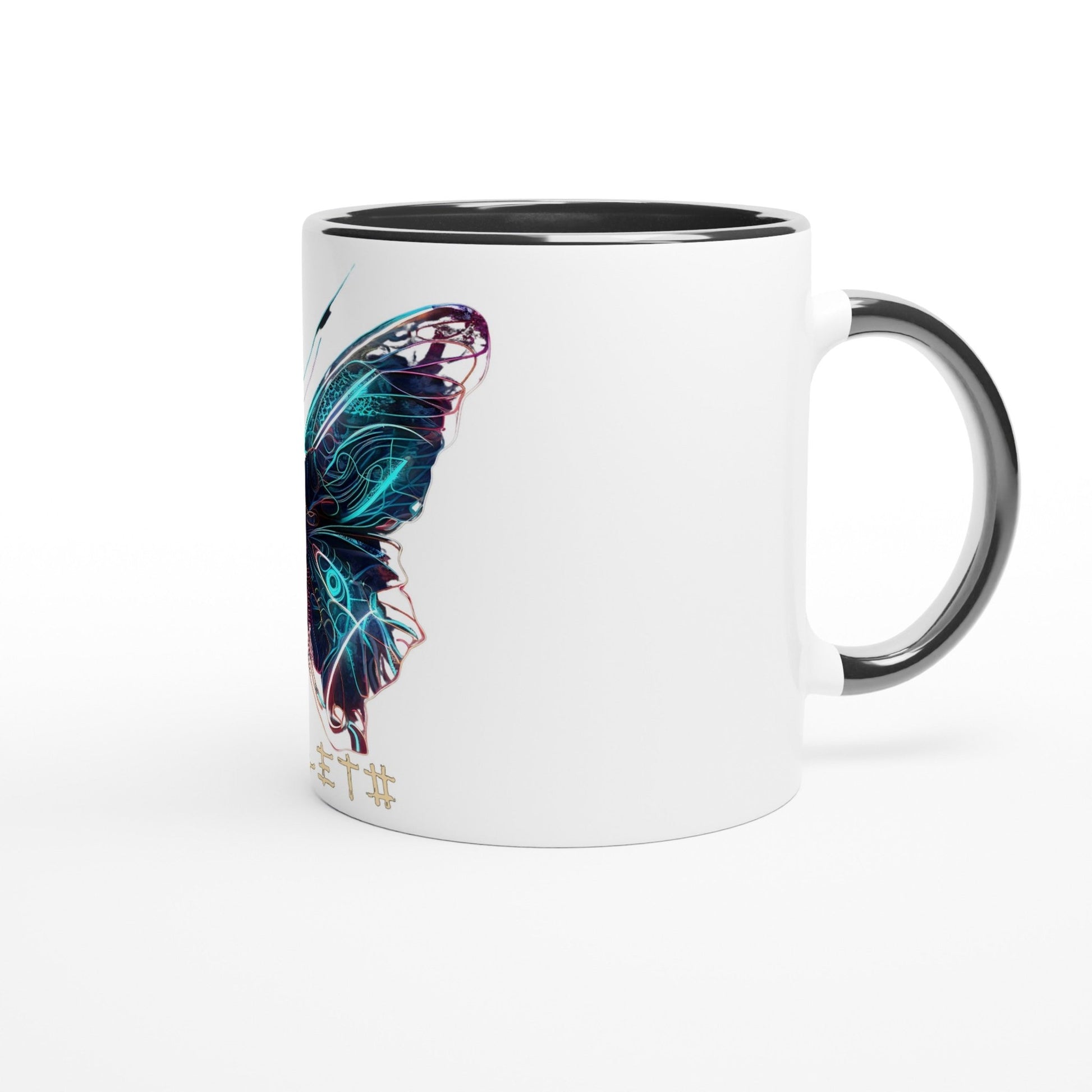 GLOWING BUTTERFLY Mug with Color Inside - Rarileto