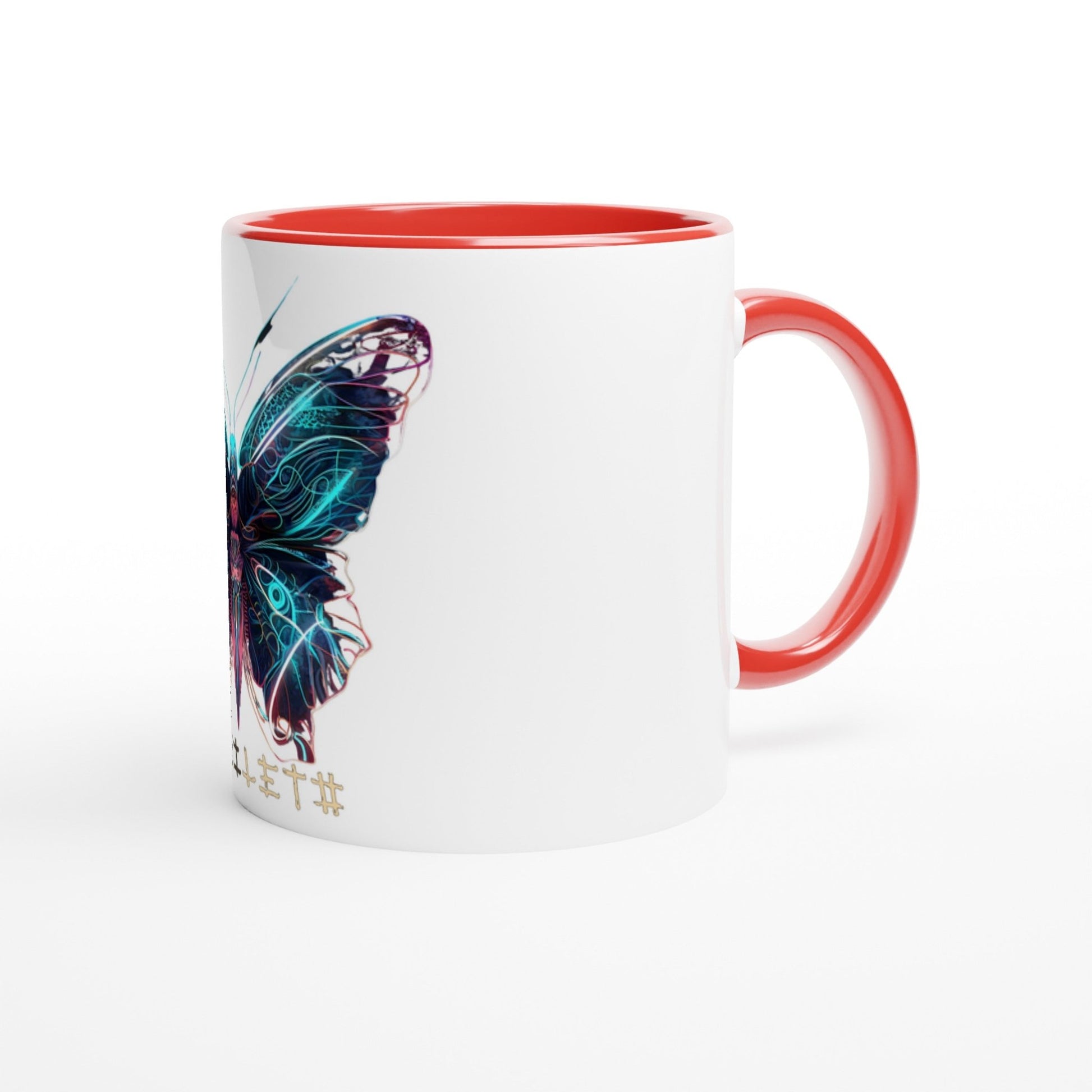 GLOWING BUTTERFLY Mug with Color Inside - Rarileto