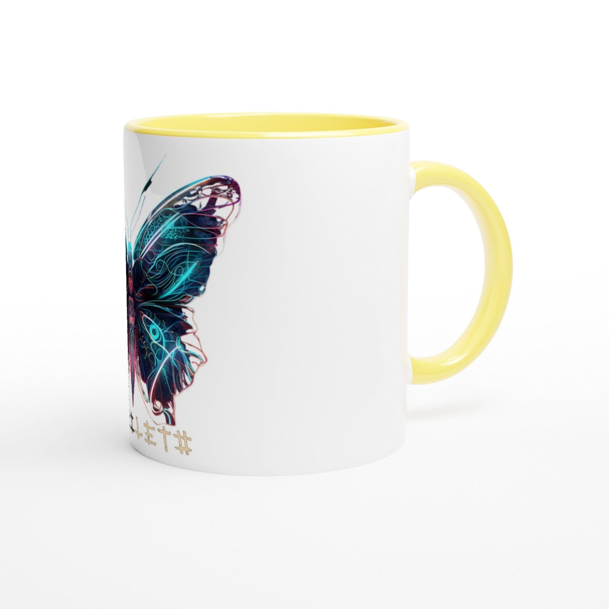 GLOWING BUTTERFLY Mug with Color Inside - Rarileto