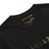 Neck Black: GLOWING BUTTERFLY Premium Crewneck T-Shirt in Black (Neck View)