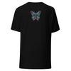 Back Ghost Black: GLOWING BUTTERFLY Premium Crewneck T-Shirt in Black (Back Ghost View)