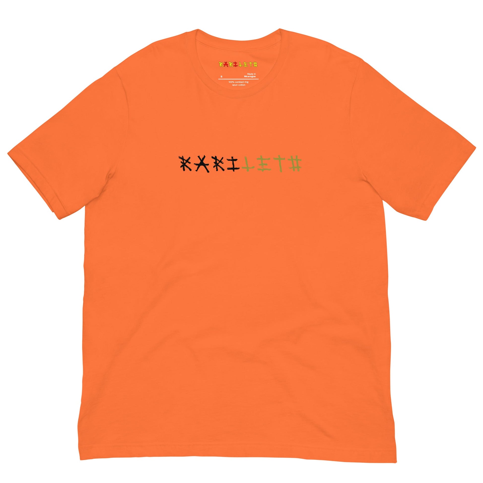 Front Orange: GLOWING BUTTERFLY Premium Crewneck T-Shirt in Orange