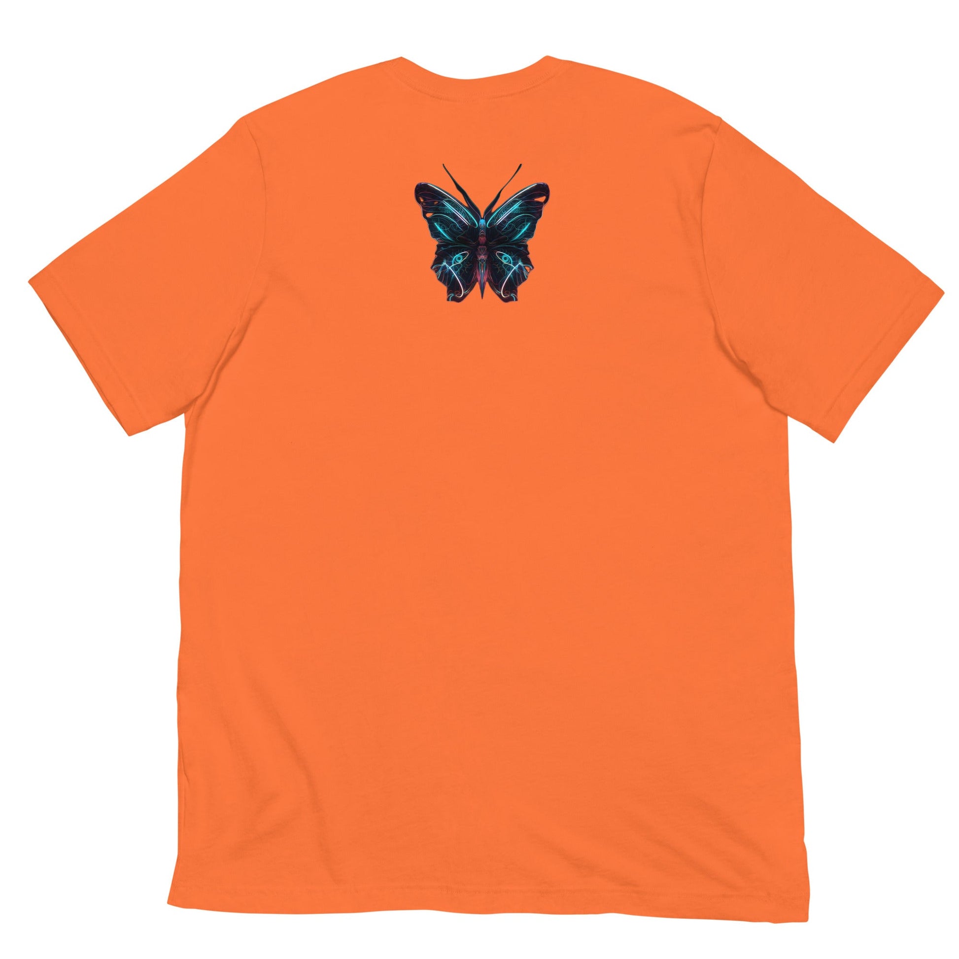 Back Orange: GLOWING BUTTERFLY Premium Crewneck T-Shirt in Orange