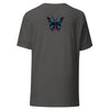 Back Ghost Asphalt: GLOWING BUTTERFLY Premium Crewneck T-Shirt in Asphalt (Back Ghost View)