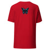 Back Ghost Red: GLOWING BUTTERFLY Premium Crewneck T-Shirt in Red (Back Ghost View)