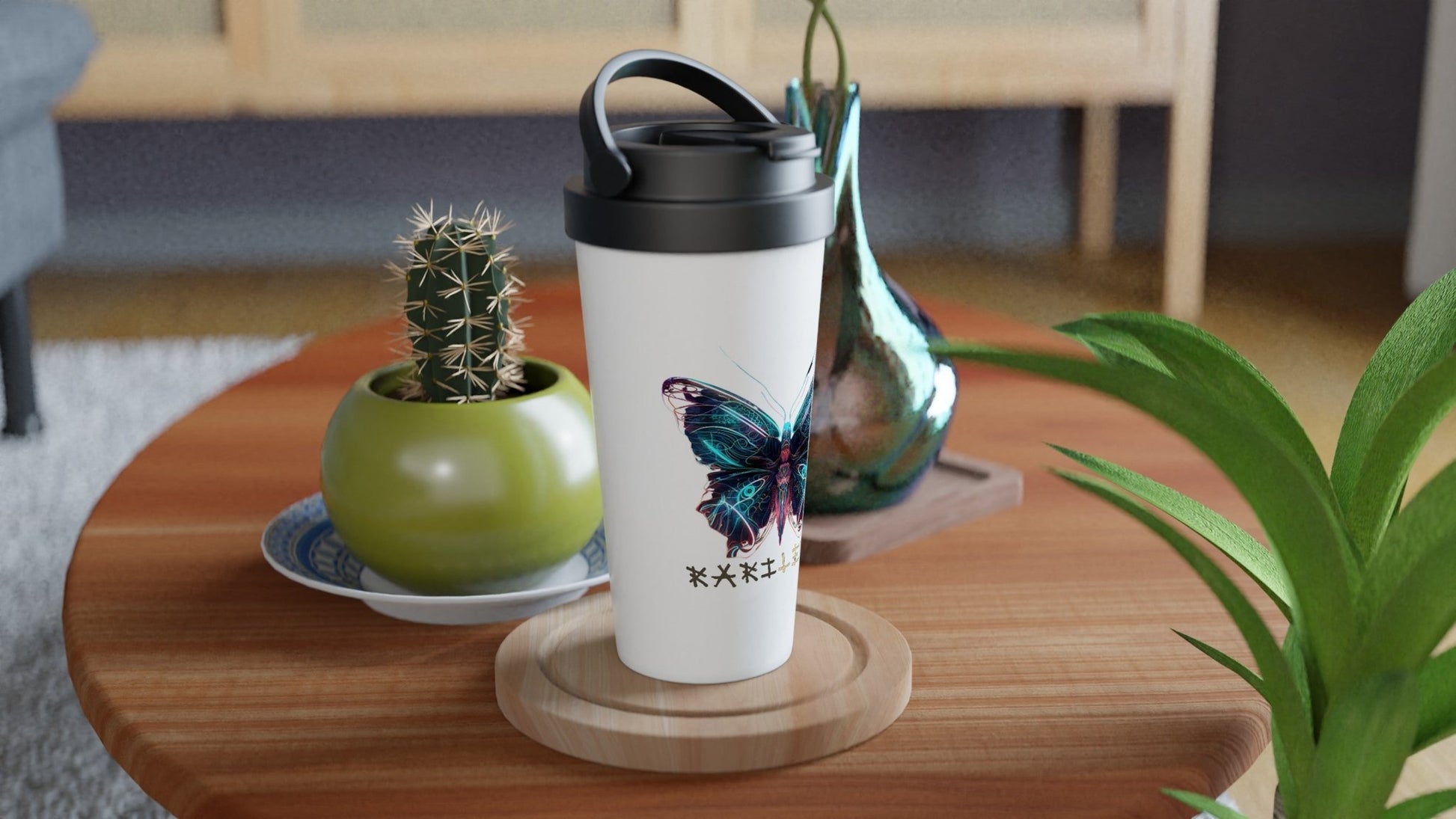 GLOWING BUTTERFLY Travel Mug - Rarileto