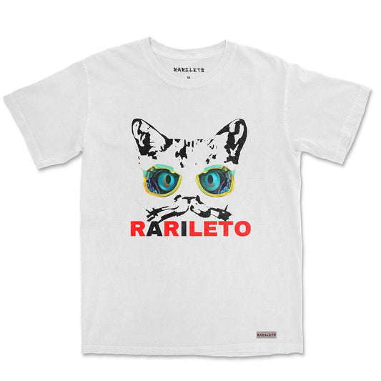 GLOWING CAT HEAVYWEIGHT TEE - Rarileto