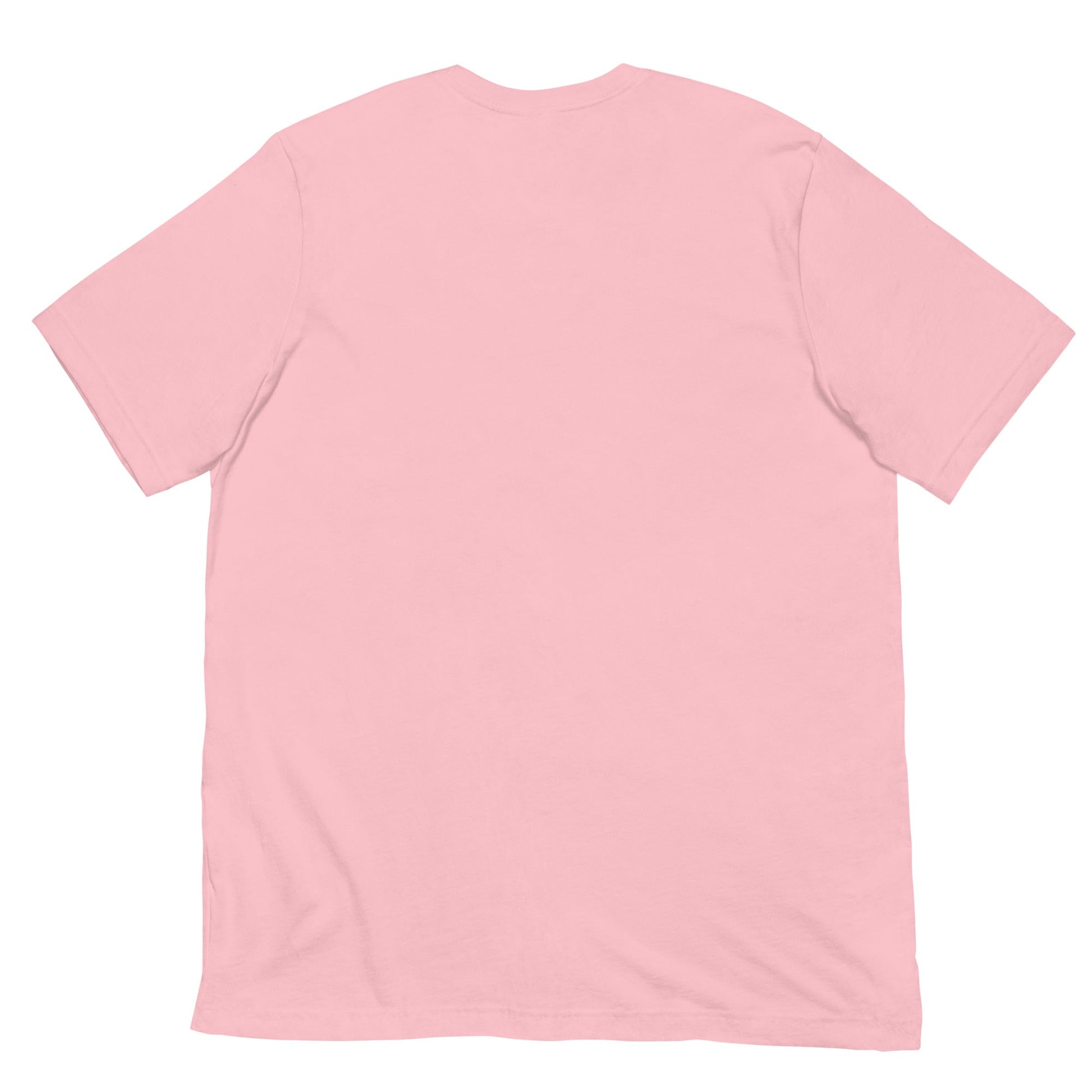 Pink Back View of GLOWING CAT Premium Crewneck T-Shirt - Rarileto