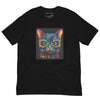 Front Black: GLOWING CAT Premium Crewneck T-Shirt in Black