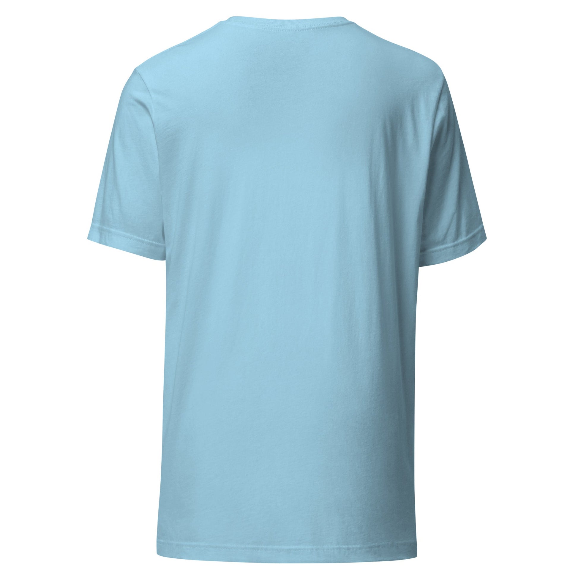 Baby Blue Back Ghost View of GLOWING CAT Premium Crewneck T-Shirt