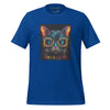 Front Ghost Royal: GLOWING CAT Premium Crewneck T-Shirt in Royal (Front Ghost View)