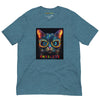 Teal Front View of GLOWING CAT Premium Crewneck T-Shirt