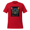 Front Ghost Red: GLOWING CAT Premium Crewneck T-Shirt in Red (Front Ghost View)