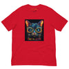 Front Red: GLOWING CAT Premium Crewneck T-Shirt in Red