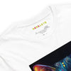 White Neck Front View of GLOWING CAT Premium Crewneck T-Shirt