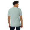 GLOWING CAT Premium Heavyweight T-Shirt - Color Agave - Back View on Model - Rarileto
