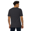 GLOWING CAT Premium Heavyweight T-Shirt - Color Carbon Grey - Back View on Model - Rarileto





