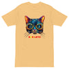 Vintage Gold Front View of GLOWING CAT Premium Heavyweight T-Shirt