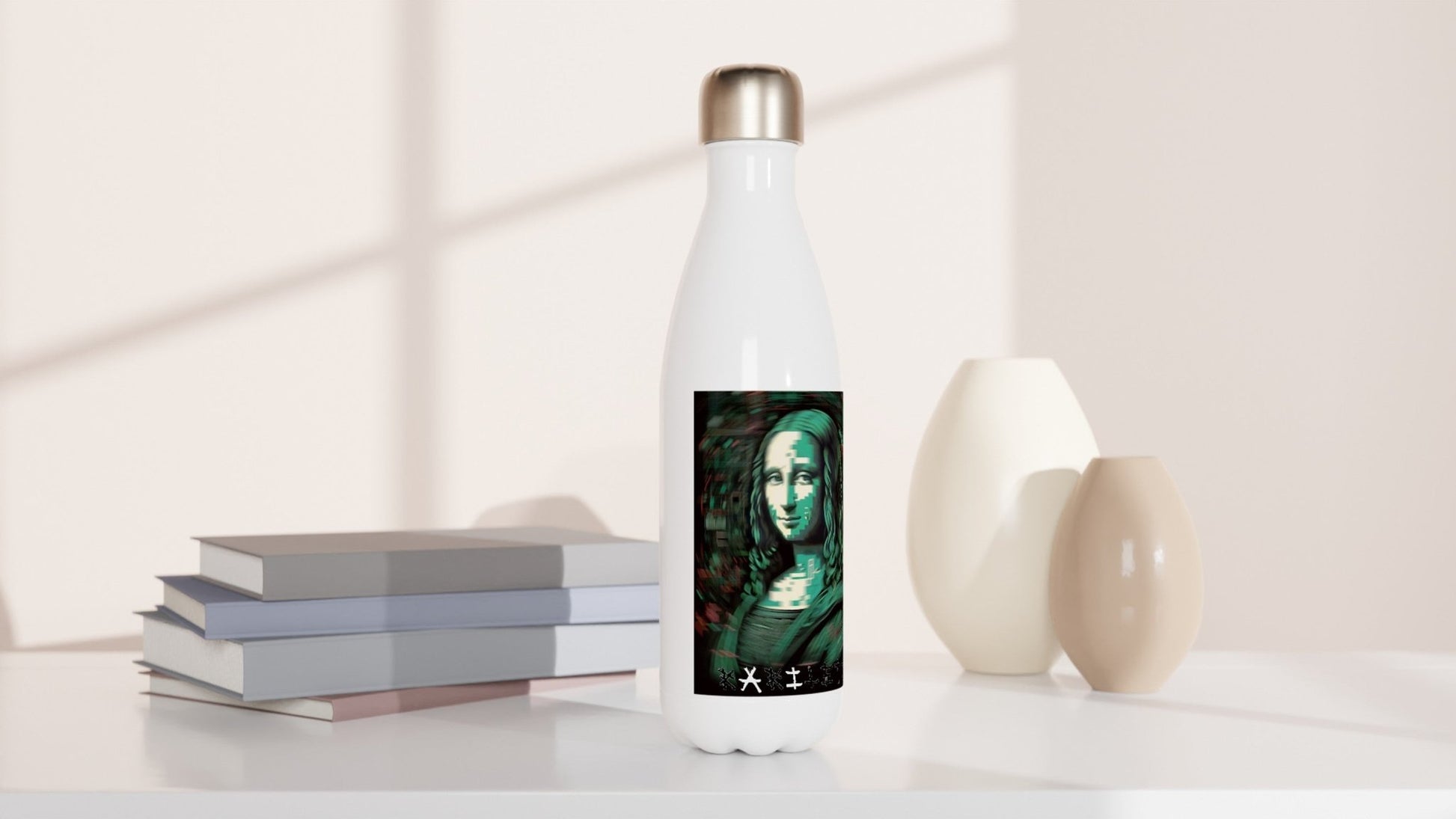 GLOWING MONA LISA Water Bottle - Rarileto - Thermos -