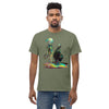 GOOSY Men's Classic T-Shirt in Military Green - Rarileto - Front View on Model