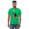 GOOSY Men's Classic T-Shirt in Irish Green - Rarileto - Front View on Model