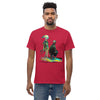 GOOSY Men's Classic T-Shirt in Cardinal - Rarileto - Front View on Model