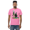 GOOSY Men's Classic T-Shirt in Azalea - Rarileto - Front View on Model